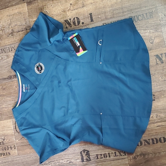 Scrubstar Tops Scrubstar Ultimate Stretch Mock Wrap Top Deep Slate